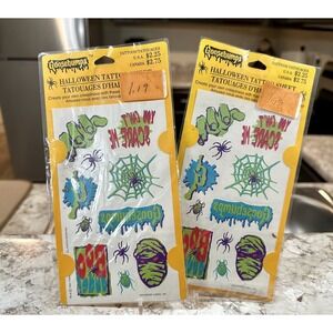 Vintage Goosebumps Halloween Tattoo Sheet Hallmark 1995 New Sealed 2 Packs Horro